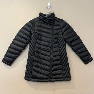 Eddie Bauer down puffer coat size XS‎ Petite Black Asymmetric zip